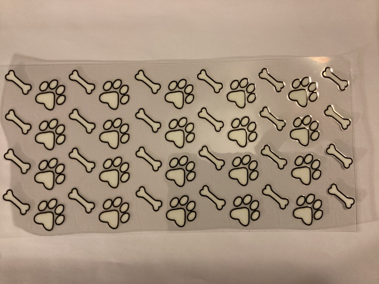 Paw prints and bones