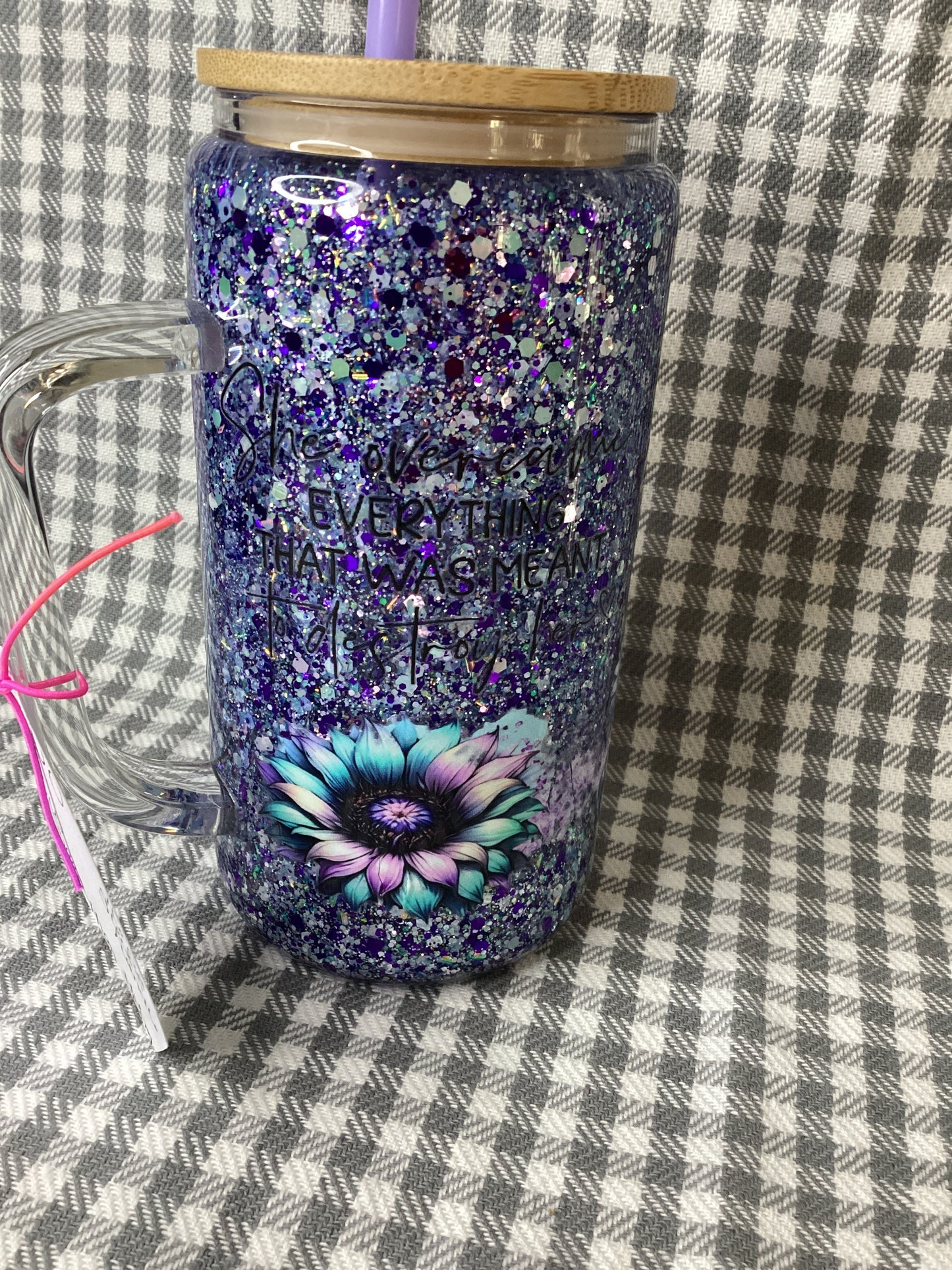 16oz glass handle