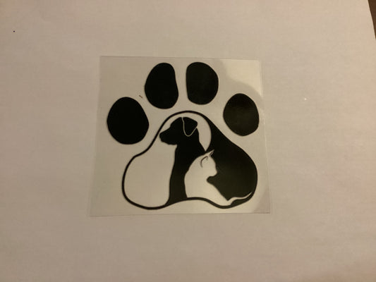 Pawprint with dog and cat