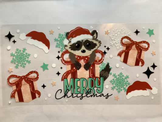 Christmas raccoon