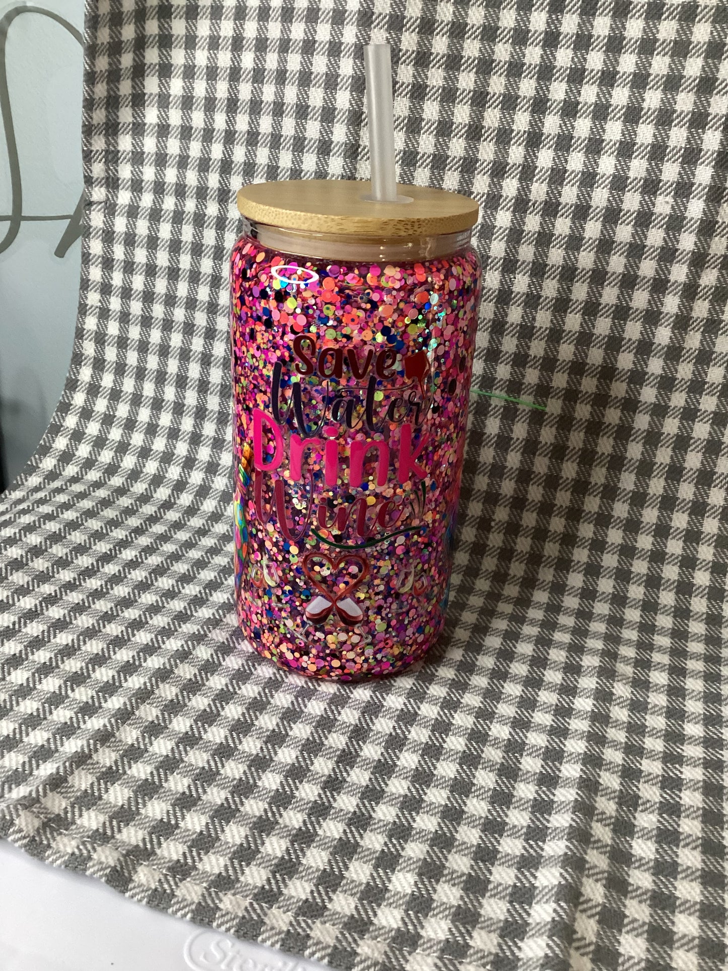 16oz glass with handle
