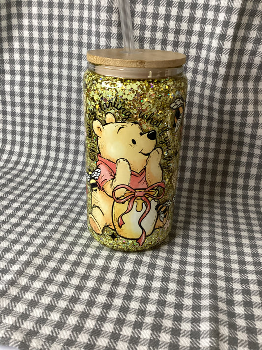16oz glass with handle