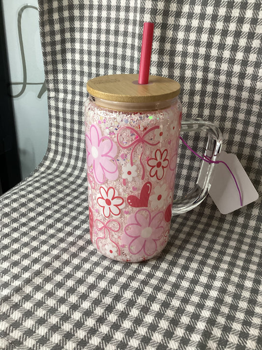 16oz glass handle