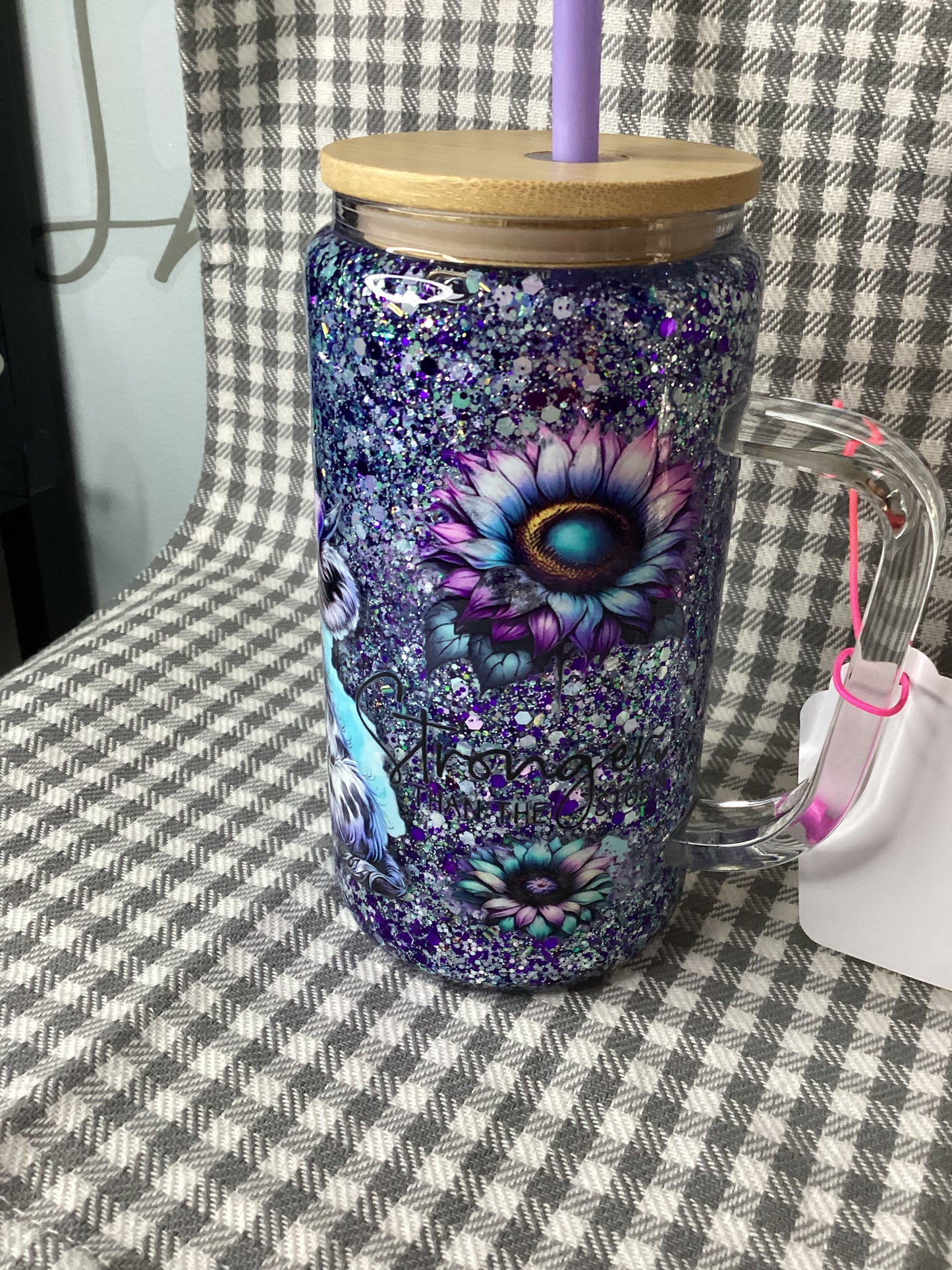 16oz glass handle