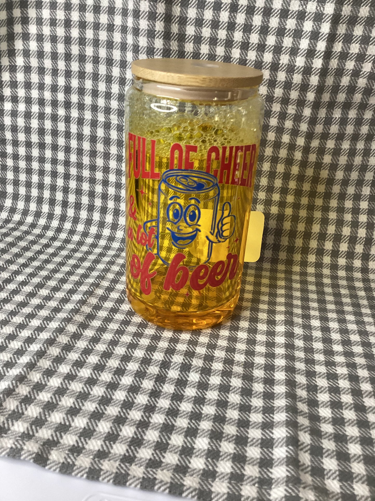 16oz glass with handle