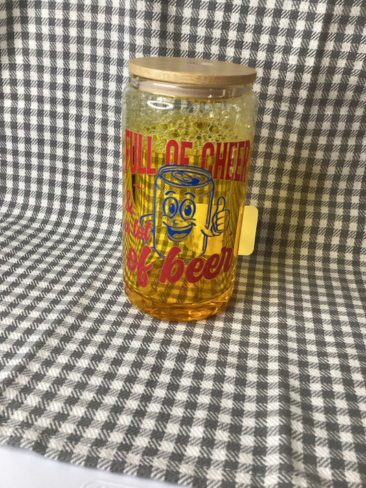 16oz glass with handle